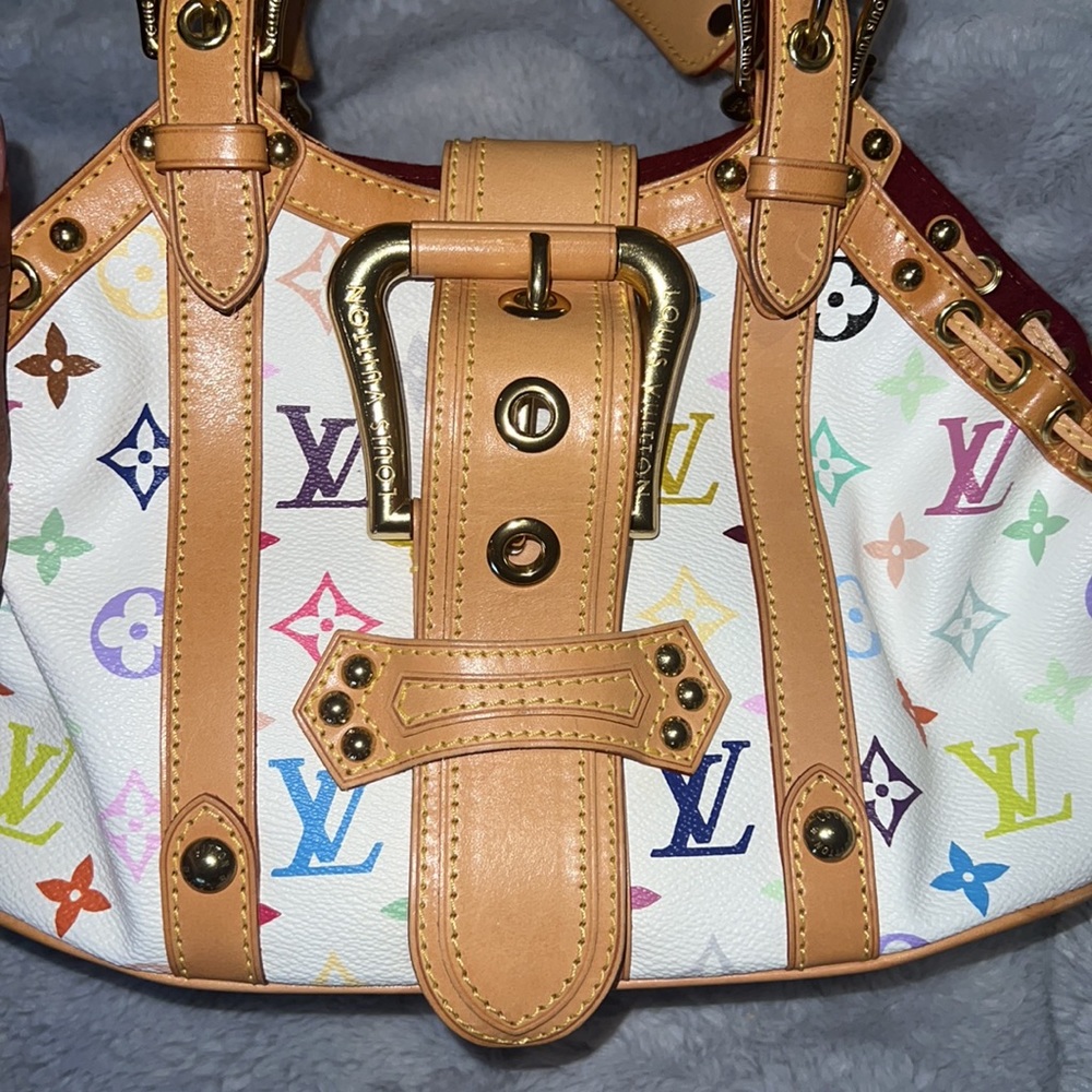 SOLD - Louis Vuitton white multicolor collectors series with gold trim - Picture 8 of 11